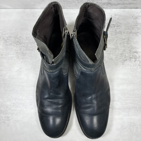 John Varvatos Star USA Leather Zip Ankle Boots - Men's Size 11 - Gray - Picture 7 of 10